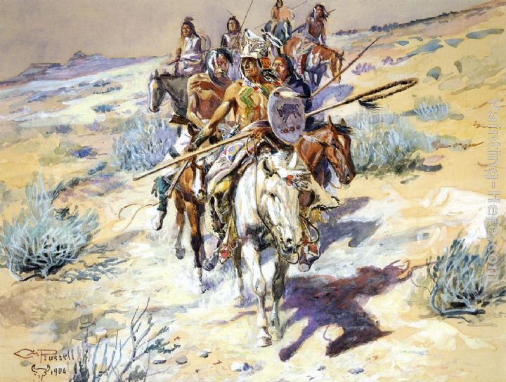 Return of the Warriors painting - Charles Marion Russell Return of the Warriors art painting
